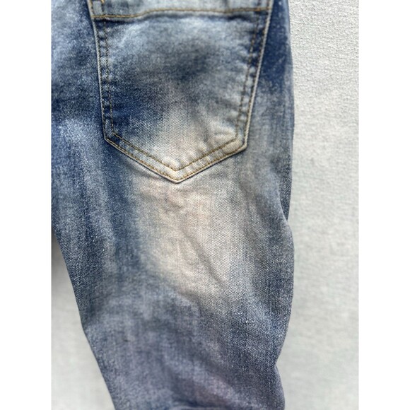 Evolution In Design Jeans Distressed Red Patches Shuttle Skinny Stretch Youth 10 - Picture 6 of 11